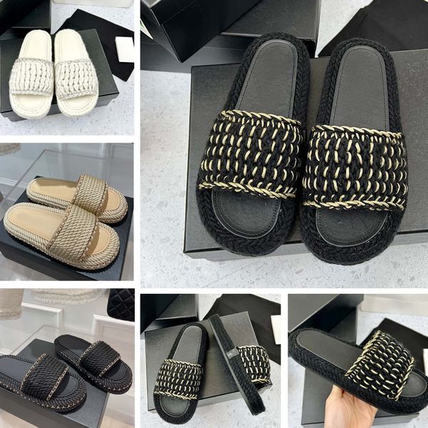 genuine leather slipper wool woven upper women sandal wide tape classic hardwear woman slides comfortable straw rubber sole flip flops summe, Black
genuine leather slipper wool woven upper women sandal wide tape classic hardwear woman slides comfortable straw rubber sole flip flops summe, Black