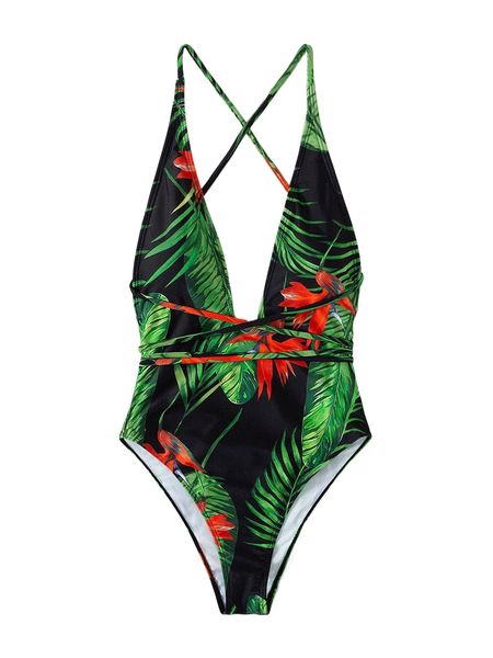 tropical print cross back one piece swimsuit z0dn#, White;black
tropical print cross back one piece swimsuit z0dn#, White;black