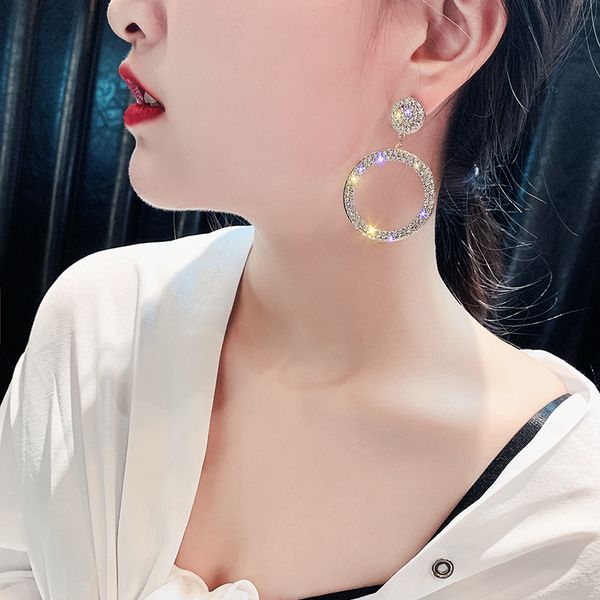 european and american fashion exaggerated geometry round inlaid rhinestone earrings korean temperamental circle eardrop, Golden
european and american fashion exaggerated geometry round inlaid rhinestone earrings korean temperamental circle eardrop, Golden