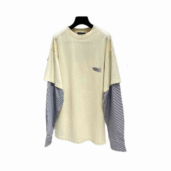 paris classic mens summer designer t shirts cola embroidery short sleeve women's pinstripes patchwork fake two piece shirts long sleeve, White;black
paris classic mens summer designer t shirts cola embroidery short sleeve women's pinstripes patchwork fake two piece shirts long sleeve, White;black