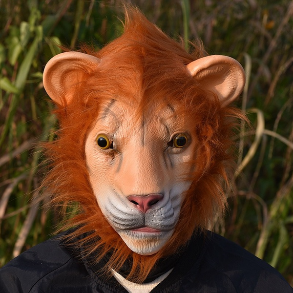 mascot doll costume halloween christmas costume animal lion mask halloween makeup show latex mask hood, Red;yellow
mascot doll costume halloween christmas costume animal lion mask halloween makeup show latex mask hood, Red;yellow