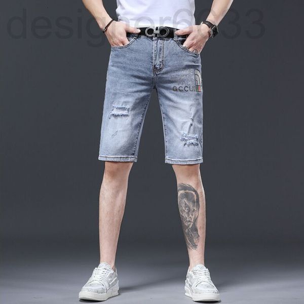men's jeans designer a blue summer thin high-end fashion brand slim fit and versatile printed casual shorts ovsl 
men's jeans designer a blue summer thin high-end fashion brand slim fit and versatile printed casual shorts ovsl