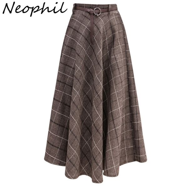 neophil spring women plaid wool midi skirts pleated sashes england style vintage warm a-line skirt faldas mujer moda s9932 220324, Black
neophil spring women plaid wool midi skirts pleated sashes england style vintage warm a-line skirt faldas mujer moda s9932 220324, Black