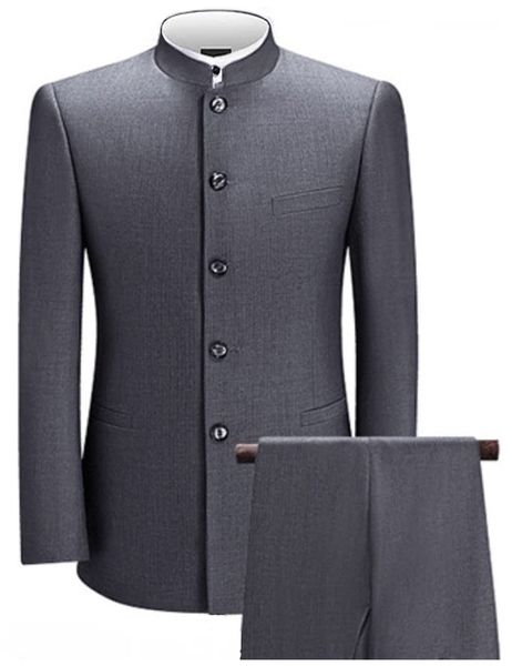 men's chinese tunic suit tuxedos stand collar slim fit front button blazer pant set, Black;gray
men's chinese tunic suit tuxedos stand collar slim fit front button blazer pant set, Black;gray