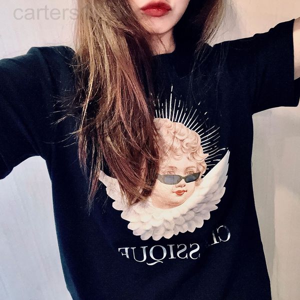 women's t-shirt designer ych2022 early spring new angel letter printed short sleeve t-shirt women's loose round neck pullover fash, White
women's t-shirt designer ych2022 early spring new angel letter printed short sleeve t-shirt women's loose round neck pullover fash, White