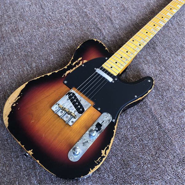 new arrival custom sunburst electric guitar with handed relics , maple fingerboard , chrome hardware , gutiarra
new arrival custom sunburst electric guitar with handed relics , maple fingerboard , chrome hardware , gutiarra