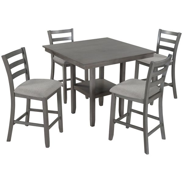 2022 new arrivals dining room furniture 5-piece wooden counter height dining set with padded chairs and storage shelving
2022 new arrivals dining room furniture 5-piece wooden counter height dining set with padded chairs and storage shelving