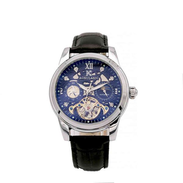 oguras watch men's automatic mechanical watch waterproof hollow multi-function men's watch, Slivery;brown
oguras watch men's automatic mechanical watch waterproof hollow multi-function men's watch, Slivery;brown