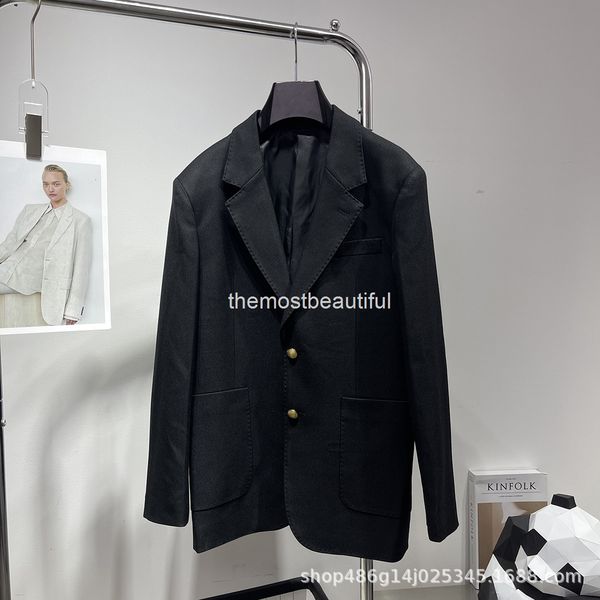 women's suits & blazers spring and summer ce family black lapel wool suit single row two gold buttons classic catwalk casual for women, White;black
women's suits & blazers spring and summer ce family black lapel wool suit single row two gold buttons classic catwalk casual for women, White;black