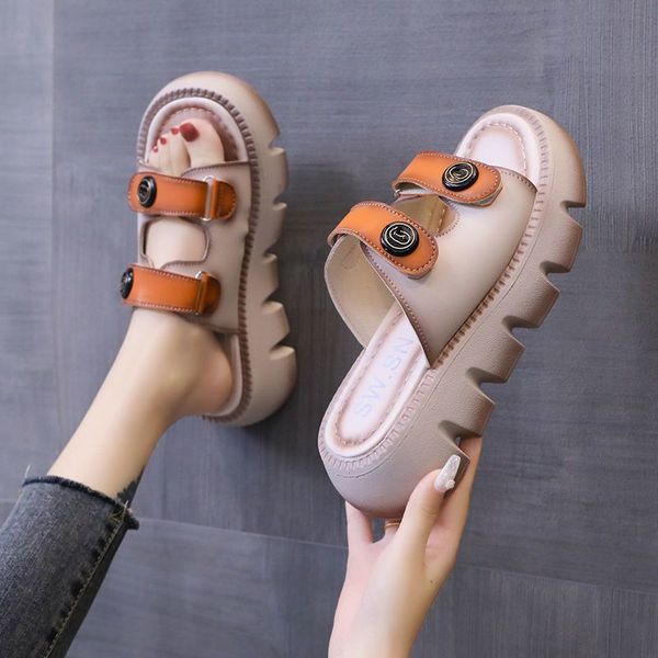 summer leather slippers women's fashion comfortable sponge soft bottom outdoor personality leisure versatile beach sandals, Black
summer leather slippers women's fashion comfortable sponge soft bottom outdoor personality leisure versatile beach sandals, Black