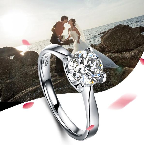 18k gold plated ring female four claw diamond wedding ring, Slivery;golden
18k gold plated ring female four claw diamond wedding ring, Slivery;golden