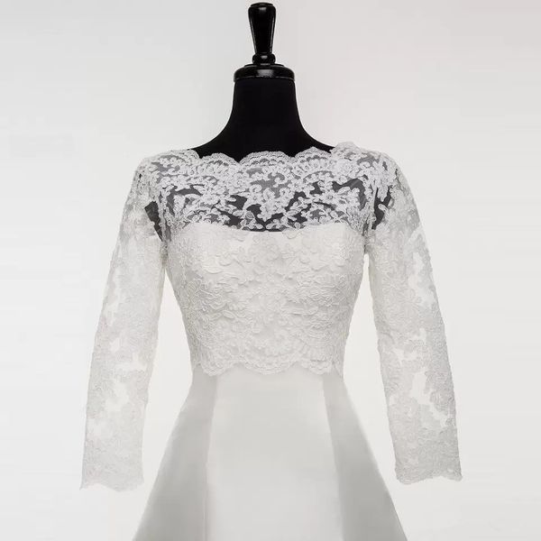 wedding jacket with sleeves 2022 boat neck appliqued lace bridal jacket bolero 3/4 sleeves buttons back custom made, White
wedding jacket with sleeves 2022 boat neck appliqued lace bridal jacket bolero 3/4 sleeves buttons back custom made, White
