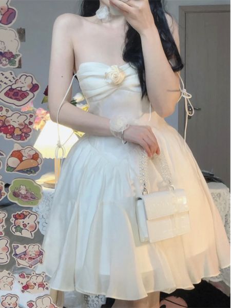 summer fairy dres sweet elegant backless mini dresses chic korean strapless high waist party casual dress 220520, Black;gray
summer fairy dres sweet elegant backless mini dresses chic korean strapless high waist party casual dress 220520, Black;gray