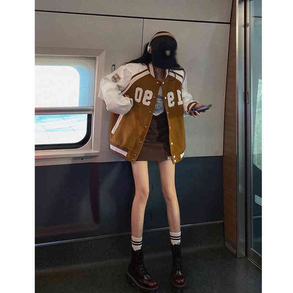 women's jackets fashion baseball suit woolen jacket autumn and winter cotton american loose jacket 9kqd, Black;brown
women's jackets fashion baseball suit woolen jacket autumn and winter cotton american loose jacket 9kqd, Black;brown