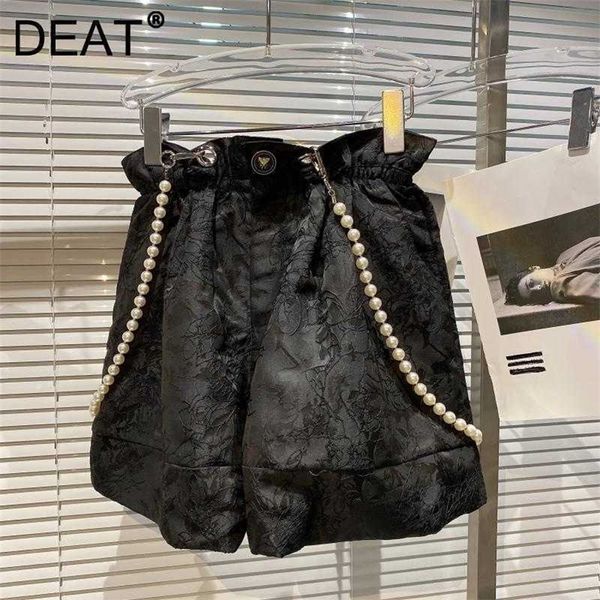 deat women black pearl strap shorts arrivals high waist all match temperament fashion spring summer 11d1236 210709, White;black
deat women black pearl strap shorts arrivals high waist all match temperament fashion spring summer 11d1236 210709, White;black