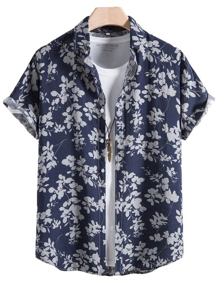 men random floral print shirt without tee 12ki#, White;black
men random floral print shirt without tee 12ki#, White;black