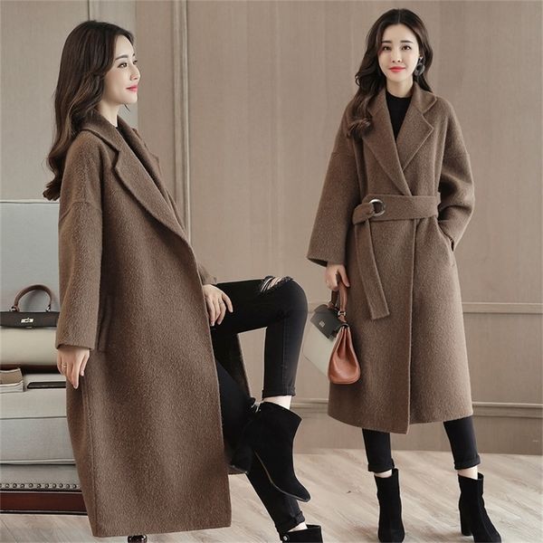 winter office lady belt women long winter wool blend coat turndown collar wool coat and jacket loose solid outerwear 201112, Black
winter office lady belt women long winter wool blend coat turndown collar wool coat and jacket loose solid outerwear 201112, Black