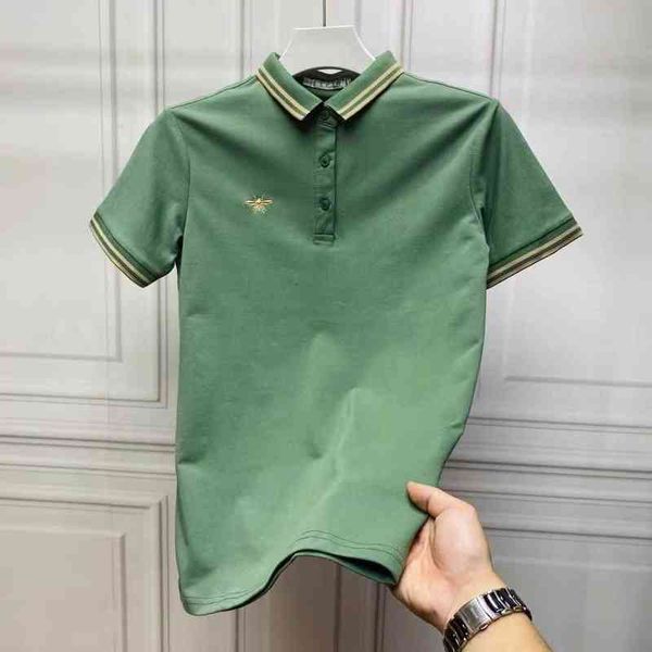 short sleeved polo shirt men's ins embroidered little bee t- summer large fitted, White;black
short sleeved polo shirt men's ins embroidered little bee t- summer large fitted, White;black