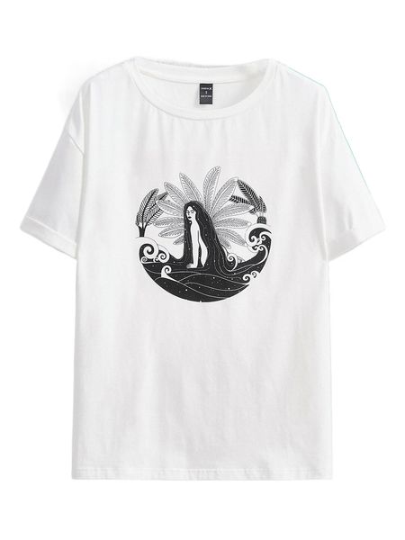 x ceyda alasar tree & figure graphic tee 56vk#, White 
x ceyda alasar tree & figure graphic tee 56vk#, White