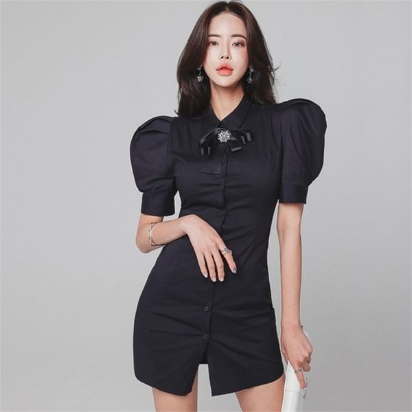fashion elegant women solid color bowknot lapel puff sleeve mini shirt dress office lady slim waist bodycon 210526, Black;gray
fashion elegant women solid color bowknot lapel puff sleeve mini shirt dress office lady slim waist bodycon 210526, Black;gray