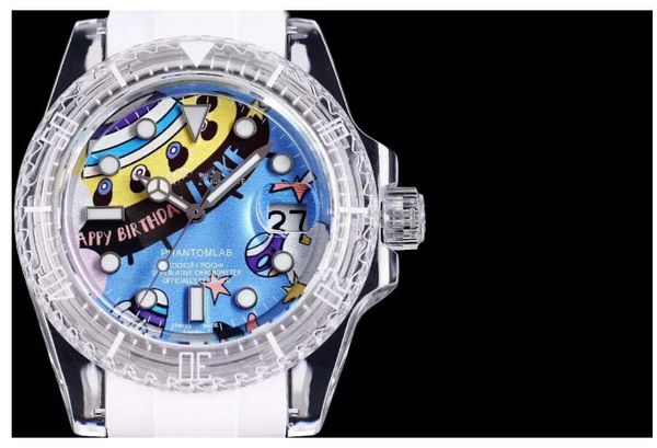 men's glass crystal series watch size 40mm swiss eta2824 automatic movement sapphire mirror crystal case luminous rubber strap lucency, Slivery;brown
men's glass crystal series watch size 40mm swiss eta2824 automatic movement sapphire mirror crystal case luminous rubber strap lucency, Slivery;brown