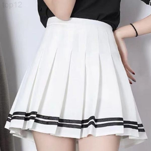 designer2022 summer new high waist pleated skirt slim stripe a-line short naval academy style luxurious, White
designer2022 summer new high waist pleated skirt slim stripe a-line short naval academy style luxurious, White