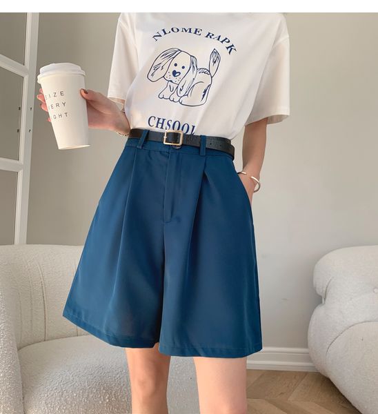 women's shorts women's loose high waist suit short women black grey blue five-point female casual wide-leg for s-xl, White;black
women's shorts women's loose high waist suit short women black grey blue five-point female casual wide-leg for s-xl, White;black