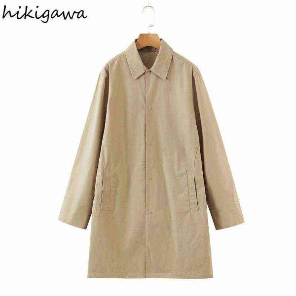 women's trench coats hikigawa coat korean fashion turn down collar long sleeve single breasted elegant khaki safari style manteau femme, Tan;black
women's trench coats hikigawa coat korean fashion turn down collar long sleeve single breasted elegant khaki safari style manteau femme, Tan;black