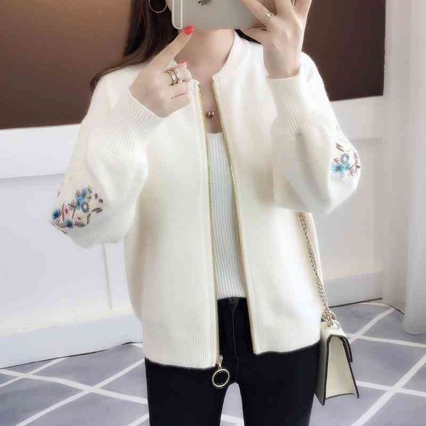 korean fashion cardigans for women 2021 2022 autumn spring jacket o-neck zipper women's coat long sleeve knitted crdigans, White
korean fashion cardigans for women 2021 2022 autumn spring jacket o-neck zipper women's coat long sleeve knitted crdigans, White