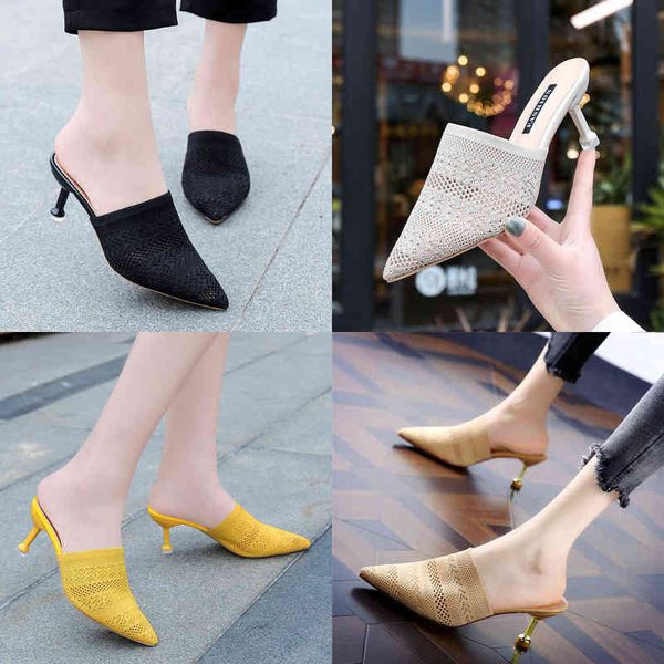 knit mesh breathable high heels mules slippers women 2019 summer shoes women pointed toe thin heels fashion party ladies shoes y220523, Black
knit mesh breathable high heels mules slippers women 2019 summer shoes women pointed toe thin heels fashion party ladies shoes y220523, Black