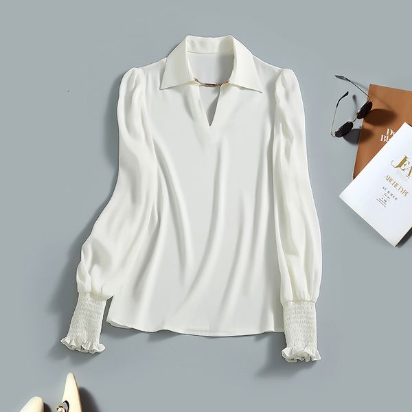women's blouses & shirts solid color long sleeve mulberry silk shirt pullover satin women's spring high-end wear 3ign, White
women's blouses & shirts solid color long sleeve mulberry silk shirt pullover satin women's spring high-end wear 3ign, White