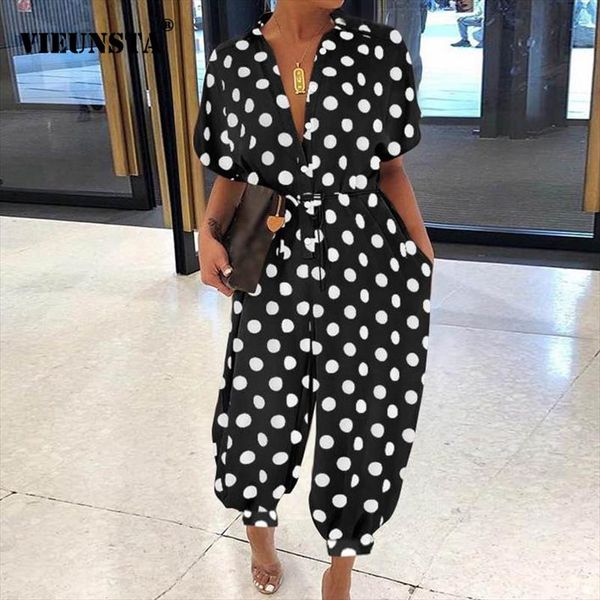 women retro leopard print button jumpsuit summer v neck short sleeve playsuit elegant office lady rompers beach overalls pockets, Black;white
women retro leopard print button jumpsuit summer v neck short sleeve playsuit elegant office lady rompers beach overalls pockets, Black;white