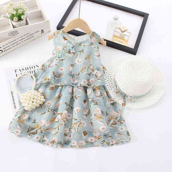 2022 new girls chiffon dress cheongsam floral sleeveless vest skirt send hat in summer g220518, Red;yellow
2022 new girls chiffon dress cheongsam floral sleeveless vest skirt send hat in summer g220518, Red;yellow