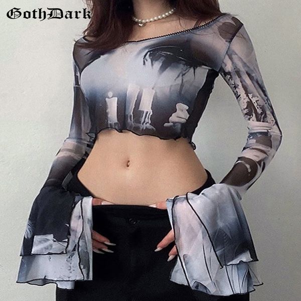 goth dark punk aesthetic print y2k mesh women crop gothic flare sleeve see through tshirts emo lettuce hem streetwear 220805, White
goth dark punk aesthetic print y2k mesh women crop gothic flare sleeve see through tshirts emo lettuce hem streetwear 220805, White