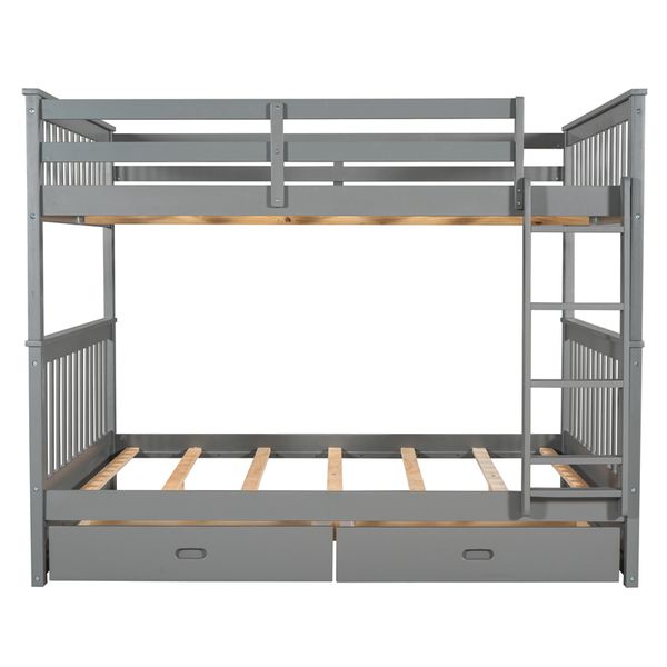 bedroom furniture full-over-full bunk bed with ladders and two storage drawers grey
bedroom furniture full-over-full bunk bed with ladders and two storage drawers grey