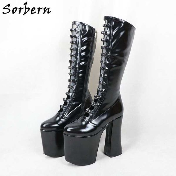 sorbern luxury women boots chunky high heel round toe buckle strap front platform block heel round toe custom multi colors, Black
sorbern luxury women boots chunky high heel round toe buckle strap front platform block heel round toe custom multi colors, Black