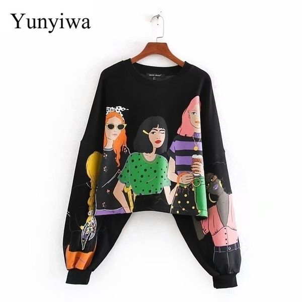 women sweet modern beauty girls printing casual sweatershirts ladies basic lantern sleeve fleece hoodies chic y200610, Black
women sweet modern beauty girls printing casual sweatershirts ladies basic lantern sleeve fleece hoodies chic y200610, Black
