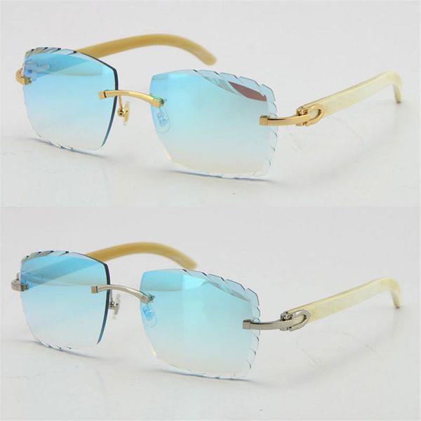rimless diamond cut 3524012-a white genuine original buffalo horn sunglasses fashion carved lenses multi glasses unis298z, White;black
rimless diamond cut 3524012-a white genuine original buffalo horn sunglasses fashion carved lenses multi glasses unis298z, White;black