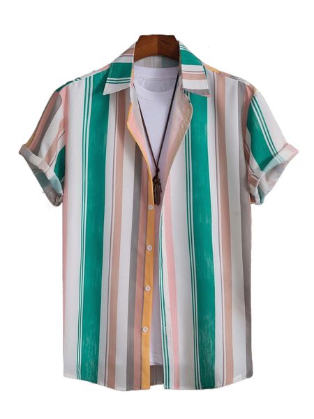 romwe guys striped shirt without tee p7un#, White;black 
romwe guys striped shirt without tee p7un#, White;black