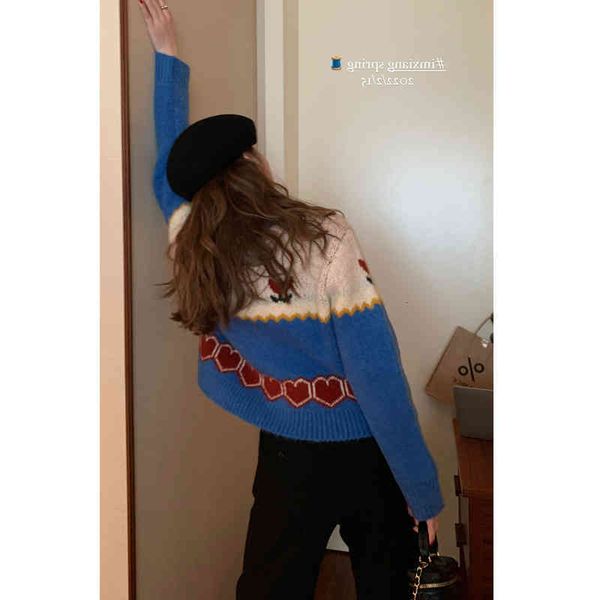 women's knits & tees 2022 korean chic knitted cardigan women's early spring contrast jacquard sweater coat women as9k, White
women's knits & tees 2022 korean chic knitted cardigan women's early spring contrast jacquard sweater coat women as9k, White
