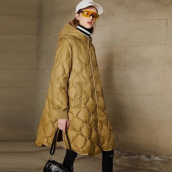 janveny womens winter down coat long white duck down jacket loose female parkas thick warm puffer jackets snow outwear y201012, Black 
janveny womens winter down coat long white duck down jacket loose female parkas thick warm puffer jackets snow outwear y201012, Black