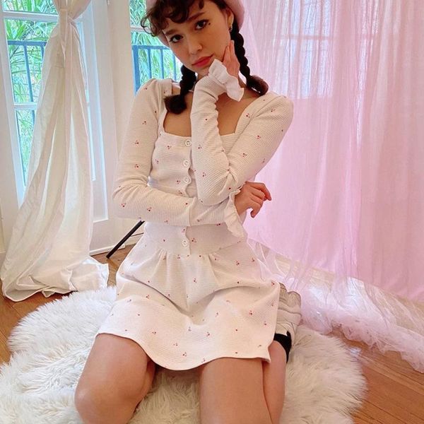 casual dresses woman cherry print dress long sleeve buttons square collar mini lolita style butterfly cute female clothes white, Black;gray
casual dresses woman cherry print dress long sleeve buttons square collar mini lolita style butterfly cute female clothes white, Black;gray