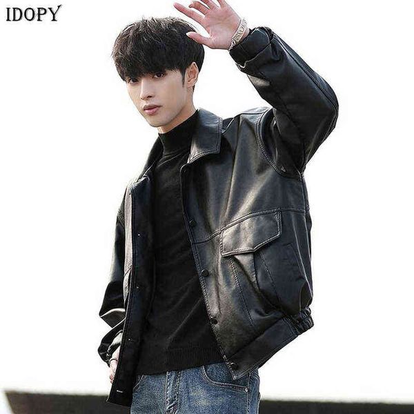idopy mens ma-1 faux leather jacket flight bomber jackets and coat loose fit motorcycle pu leather outerwear t220728, Black
idopy mens ma-1 faux leather jacket flight bomber jackets and coat loose fit motorcycle pu leather outerwear t220728, Black