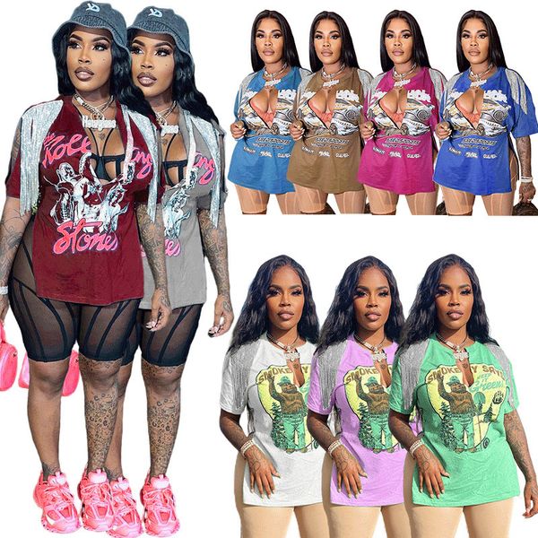 retail and wholesale designer womens short sleeve t-shirt 2022 summer new fashion print tassel tee crop 9 colors, White
retail and wholesale designer womens short sleeve t-shirt 2022 summer new fashion print tassel tee crop 9 colors, White