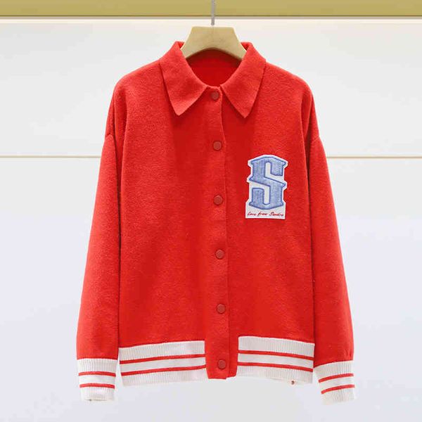 women's knits & tees fadan s family coat cardigan early spring letter rib closed knit baseball suit, White
women's knits & tees fadan s family coat cardigan early spring letter rib closed knit baseball suit, White