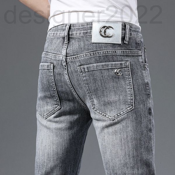 men's jeans designer spring jeans men's cotton korean version small foot slim fit brand black and white gray double g lpst, Blue
men's jeans designer spring jeans men's cotton korean version small foot slim fit brand black and white gray double g lpst, Blue