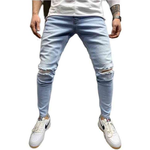 men's jeans spring and autumn men's casual holed jeans pants slim legged elastic wv5f, Blue
men's jeans spring and autumn men's casual holed jeans pants slim legged elastic wv5f, Blue