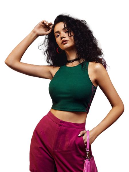 x weims solid tank crop e65q#, White
x weims solid tank crop e65q#, White