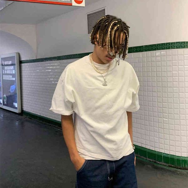 high street hip hop solid color off shoulder 5 / 4 sleeve round neck loose oversize short t-shirt men's fashion bottom shirt clothes, White;black
high street hip hop solid color off shoulder 5 / 4 sleeve round neck loose oversize short t-shirt men's fashion bottom shirt clothes, White;black