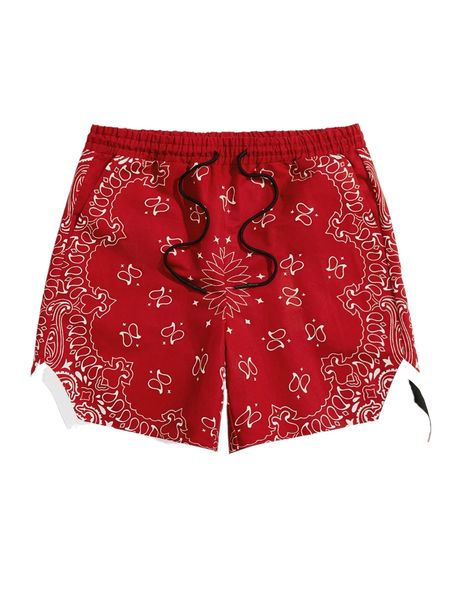 men paisley print drawstring waist shorts s5tz#, White;black
men paisley print drawstring waist shorts s5tz#, White;black
